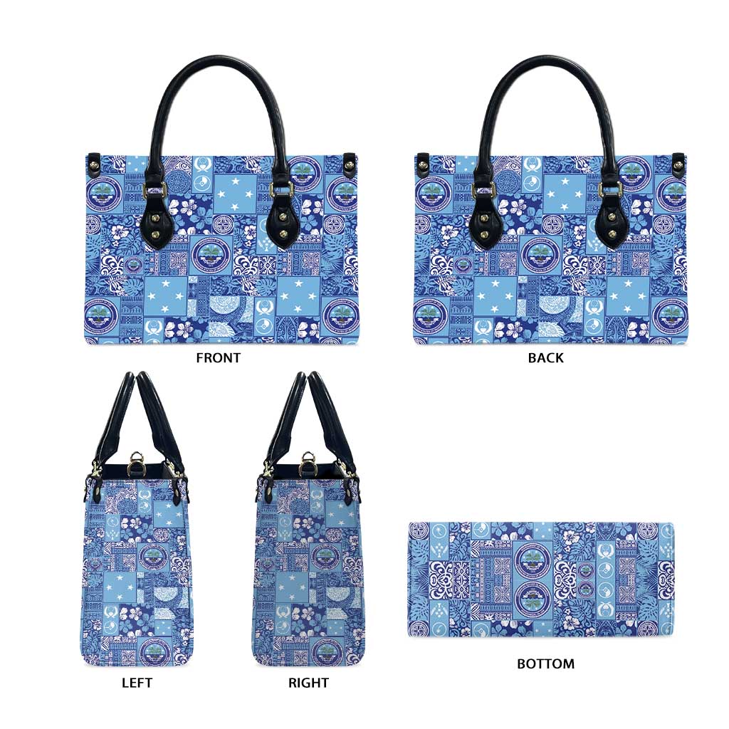 Federated States of Micronesia Merry Christmas Leather Bag Pacific Patchwork Xmas Vibes - Polynesian Pride