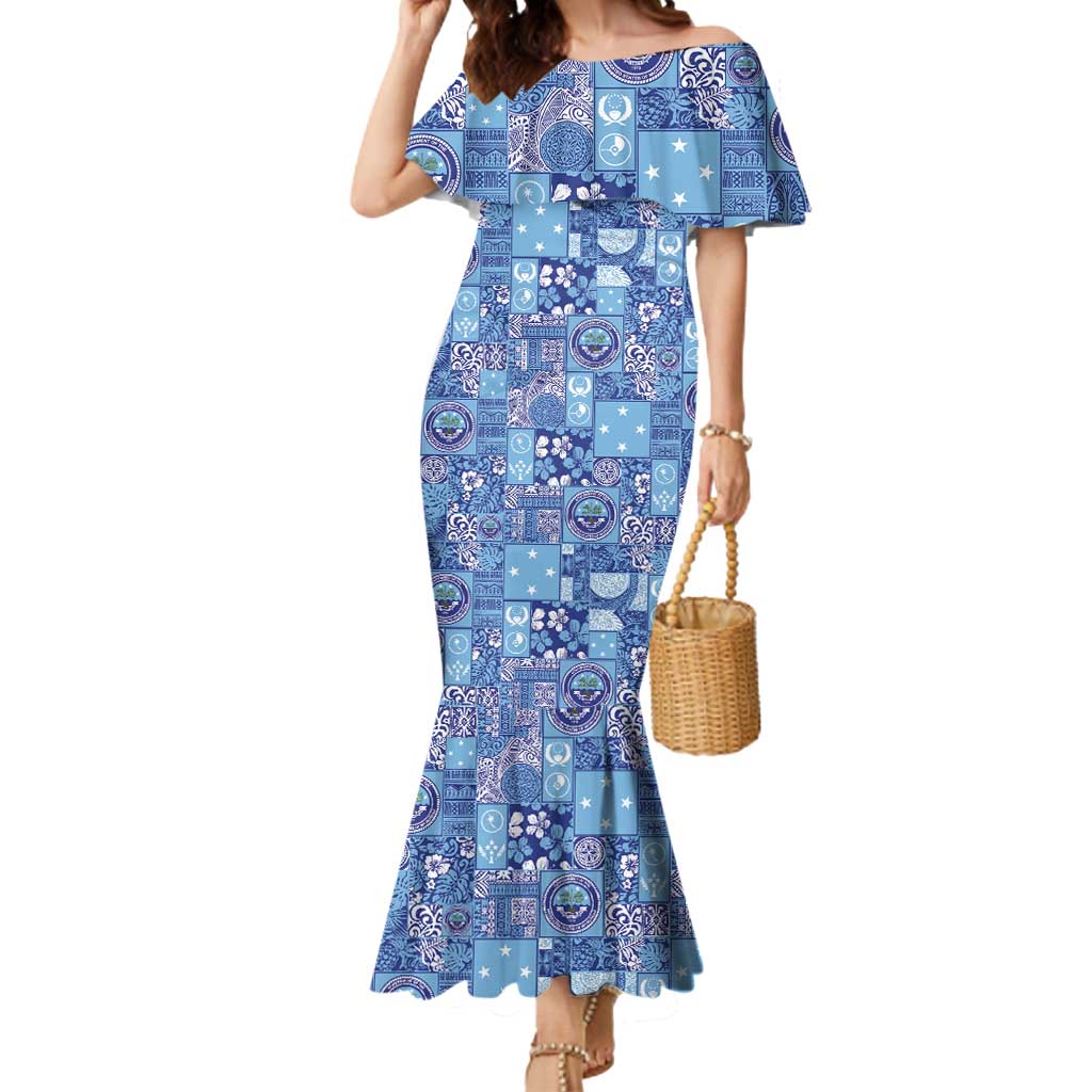 Federated States of Micronesia Merry Christmas Mermaid Dress Pacific Patchwork Xmas Vibes - Polynesian Pride