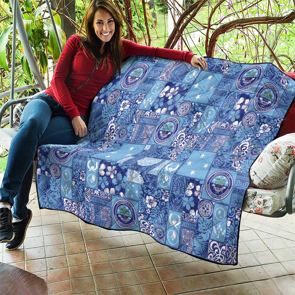 Federated States of Micronesia Merry Christmas Quilt Pacific Patchwork Xmas Vibes - Polynesian Pride