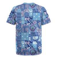 Federated States of Micronesia Merry Christmas Rugby Jersey Pacific Patchwork Xmas Vibes - Polynesian Pride