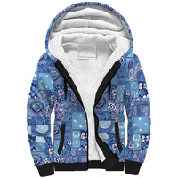 Federated States of Micronesia Merry Christmas Sherpa Hoodie Pacific Patchwork Xmas Vibes - Polynesian Pride