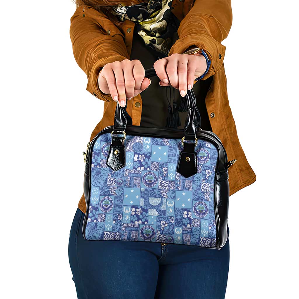 Federated States of Micronesia Merry Christmas Shoulder Handbag Pacific Patchwork Xmas Vibes - Polynesian Pride