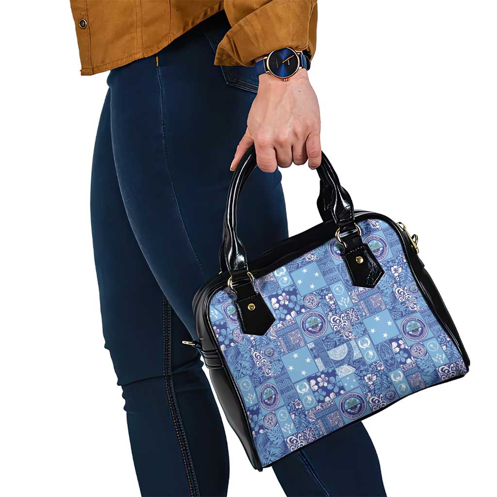 Federated States of Micronesia Merry Christmas Shoulder Handbag Pacific Patchwork Xmas Vibes - Polynesian Pride