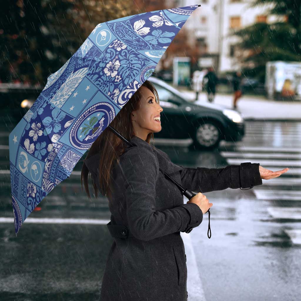 Federated States of Micronesia Merry Christmas Umbrella Pacific Patchwork Xmas Vibes - Polynesian Pride