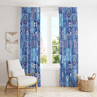 Federated States of Micronesia Merry Christmas Window Curtain Pacific Patchwork Xmas Vibes - Polynesian Pride
