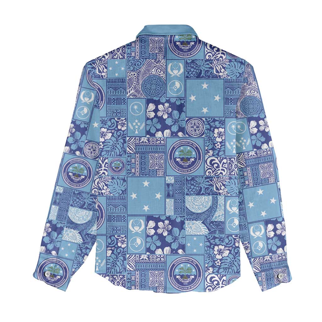 Federated States of Micronesia Merry Christmas Women Casual Shirt Pacific Patchwork Xmas Vibes - Polynesian Pride
