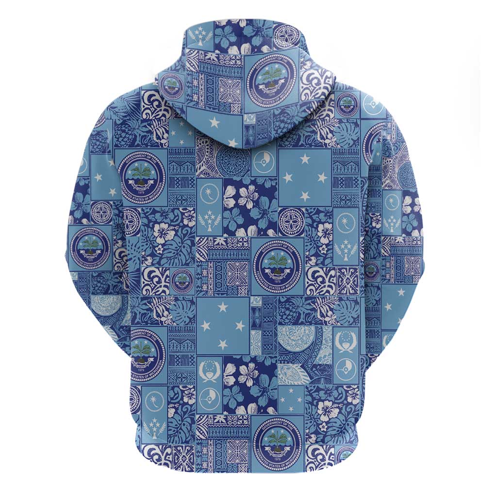 Federated States of Micronesia Merry Christmas Zip Hoodie Pacific Patchwork Xmas Vibes LT9 - Polynesian Pride