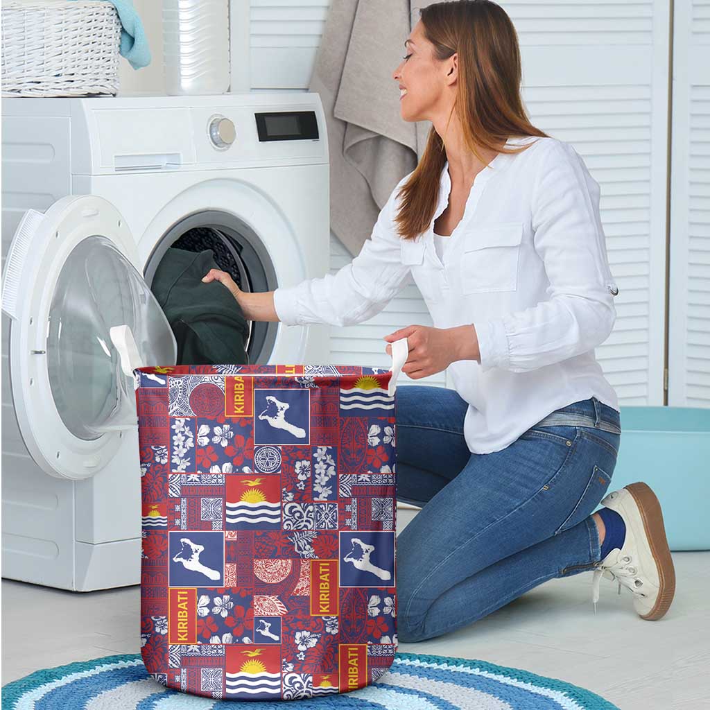 Kiribati Tekeraoi n te Kiritimati Laundry Basket Pacific Patchwork Xmas Vibes - Polynesian Pride