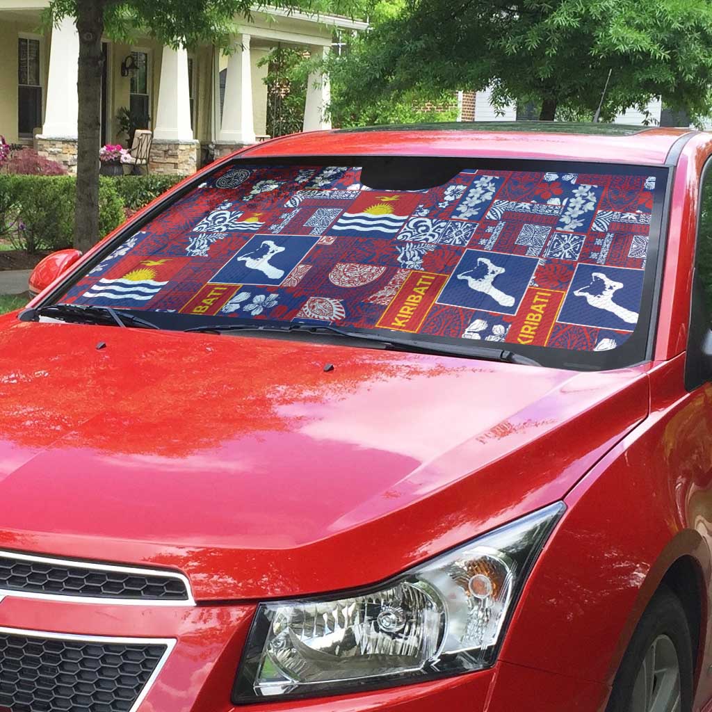 Kiribati Tekeraoi n te Kiritimati Auto Sun Shade Pacific Patchwork Xmas Vibes - Polynesian Pride