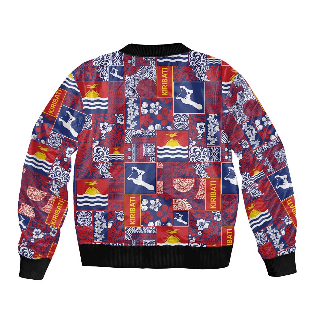 Kiribati Tekeraoi n te Kiritimati Bomber Jacket Pacific Patchwork Xmas Vibes LT9 - Polynesian Pride
