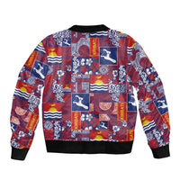 Kiribati Tekeraoi n te Kiritimati Bomber Jacket Pacific Patchwork Xmas Vibes LT9 - Polynesian Pride