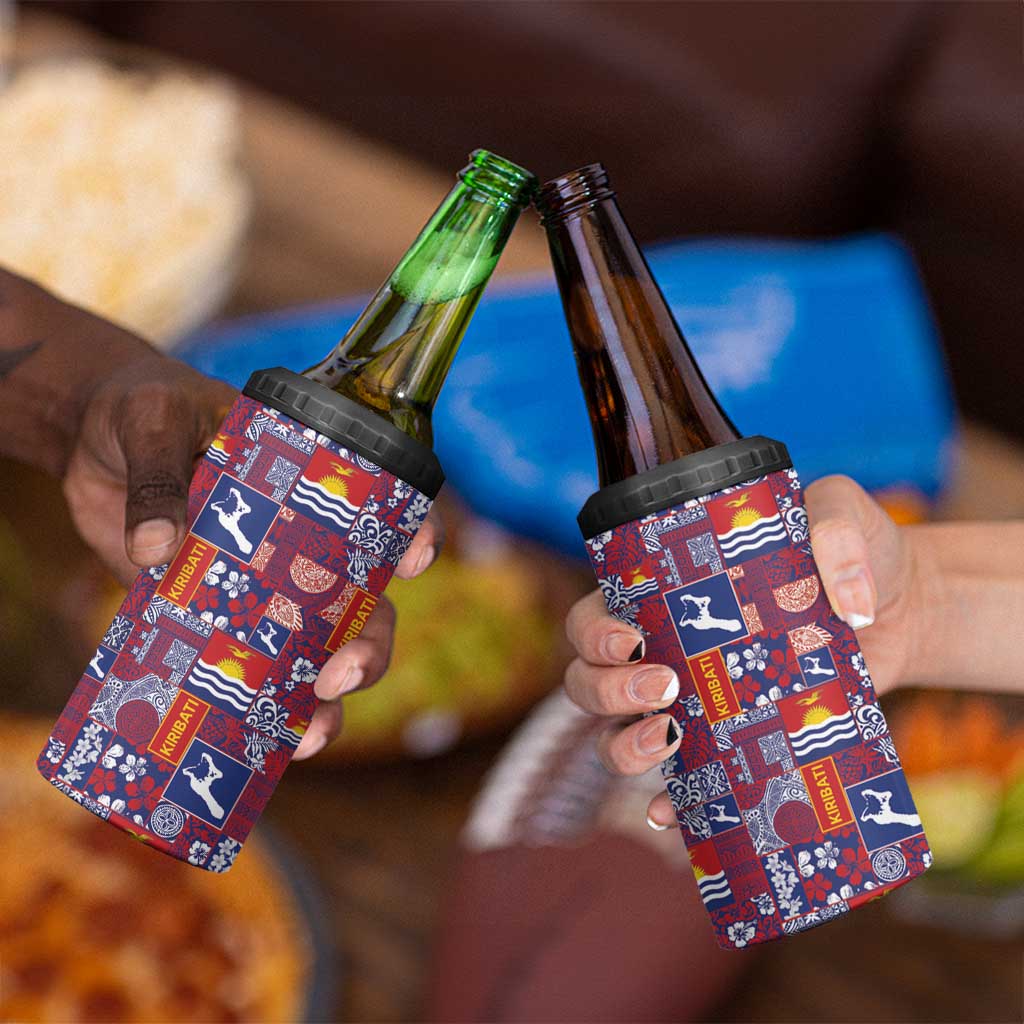 Kiribati Tekeraoi n te Kiritimati 4 in 1 Can Cooler Tumbler Pacific Patchwork Xmas Vibes - Polynesian Pride