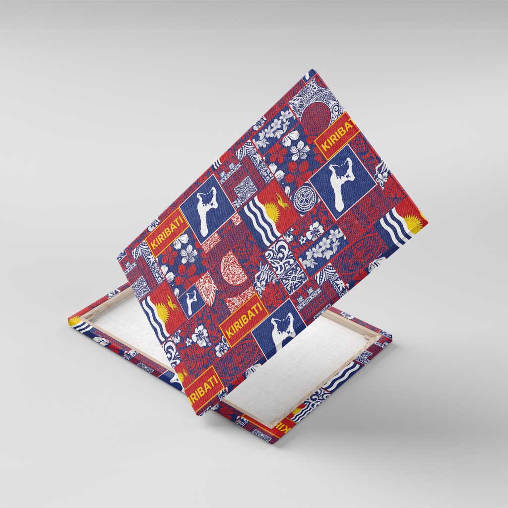 Kiribati Tekeraoi n te Kiritimati Canvas Wall Art Pacific Patchwork Xmas Vibes - Polynesian Pride
