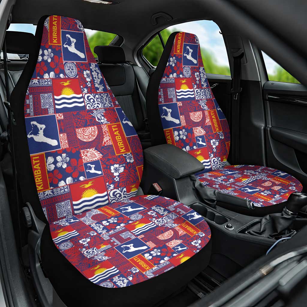 Kiribati Tekeraoi n te Kiritimati Car Seat Cover Pacific Patchwork Xmas Vibes LT9 One Size Red - Polynesian Pride