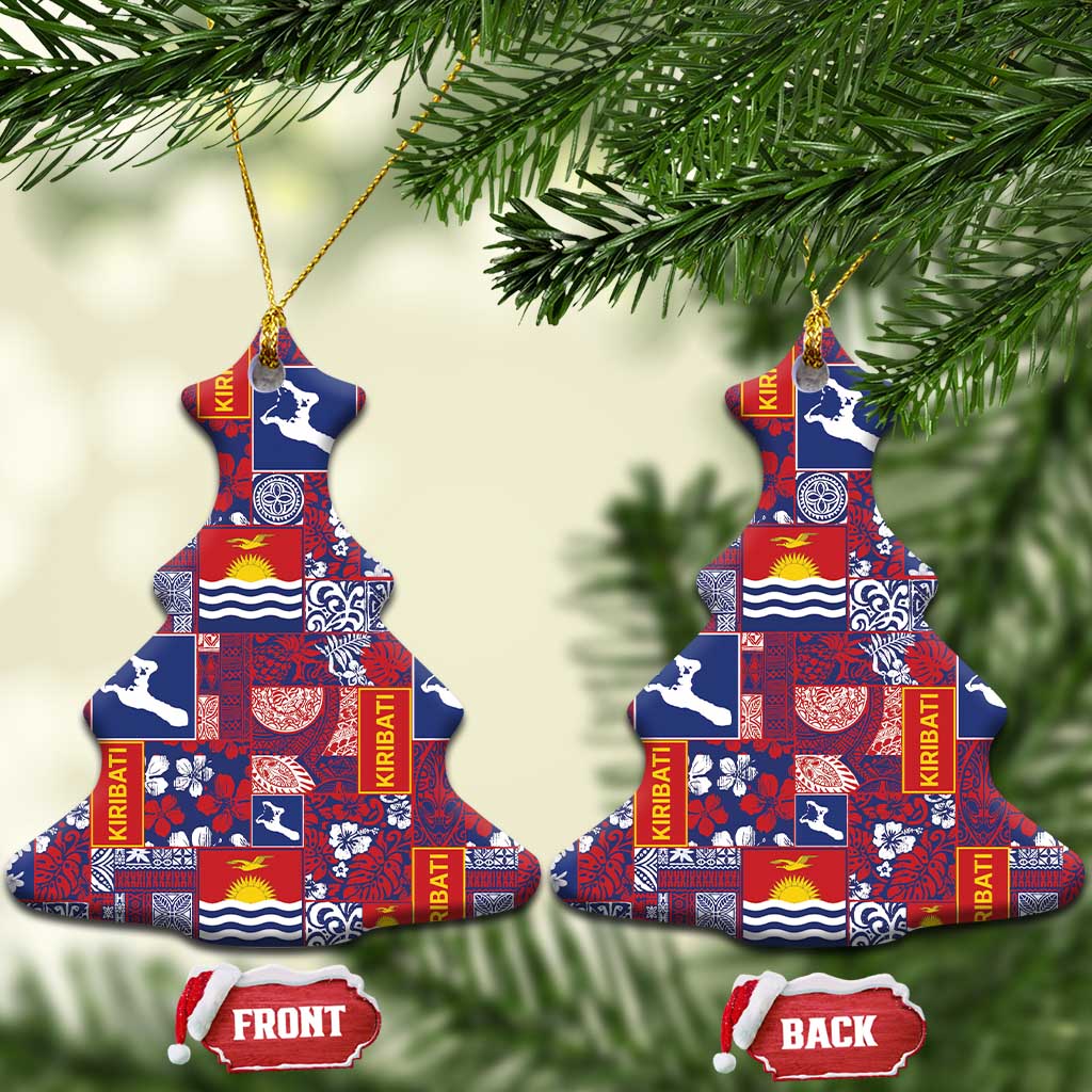 Kiribati Tekeraoi n te Kiritimati Ceramic Ornament Pacific Patchwork Xmas Vibes - Polynesian Pride
