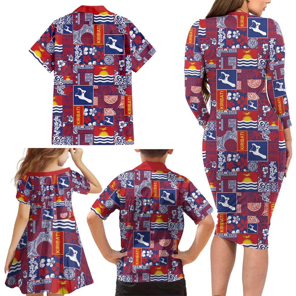 Kiribati Tekeraoi n te Kiritimati Family Matching Long Sleeve Bodycon Dress and Hawaiian Shirt Pacific Patchwork Xmas Vibes LT9 - Polynesian Pride