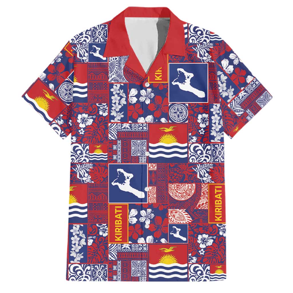 Kiribati Tekeraoi n te Kiritimati Family Matching Long Sleeve Bodycon Dress and Hawaiian Shirt Pacific Patchwork Xmas Vibes LT9 Dad's Shirt - Short Sleeve Red - Polynesian Pride