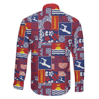 Kiribati Tekeraoi n te Kiritimati Family Matching Long Sleeve Bodycon Dress and Hawaiian Shirt Pacific Patchwork Xmas Vibes LT9 - Polynesian Pride