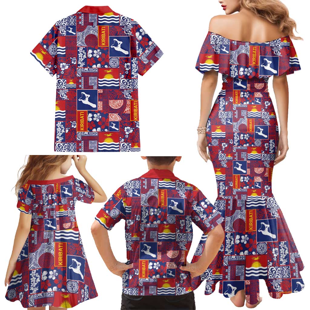 Kiribati Tekeraoi n te Kiritimati Family Matching Mermaid Dress and Hawaiian Shirt Pacific Patchwork Xmas Vibes LT9 - Polynesian Pride