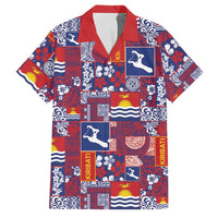 Kiribati Tekeraoi n te Kiritimati Family Matching Off Shoulder Short Dress and Hawaiian Shirt Pacific Patchwork Xmas Vibes - Polynesian Pride