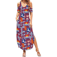 Kiribati Tekeraoi n te Kiritimati Family Matching Summer Maxi Dress and Hawaiian Shirt Pacific Patchwork Xmas Vibes - Polynesian Pride