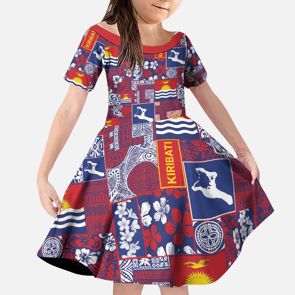 Kiribati Tekeraoi n te Kiritimati Family Matching Tank Maxi Dress and Hawaiian Shirt Pacific Patchwork Xmas Vibes - Polynesian Pride