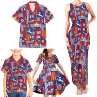 Kiribati Tekeraoi n te Kiritimati Family Matching Tank Maxi Dress and Hawaiian Shirt Pacific Patchwork Xmas Vibes - Polynesian Pride