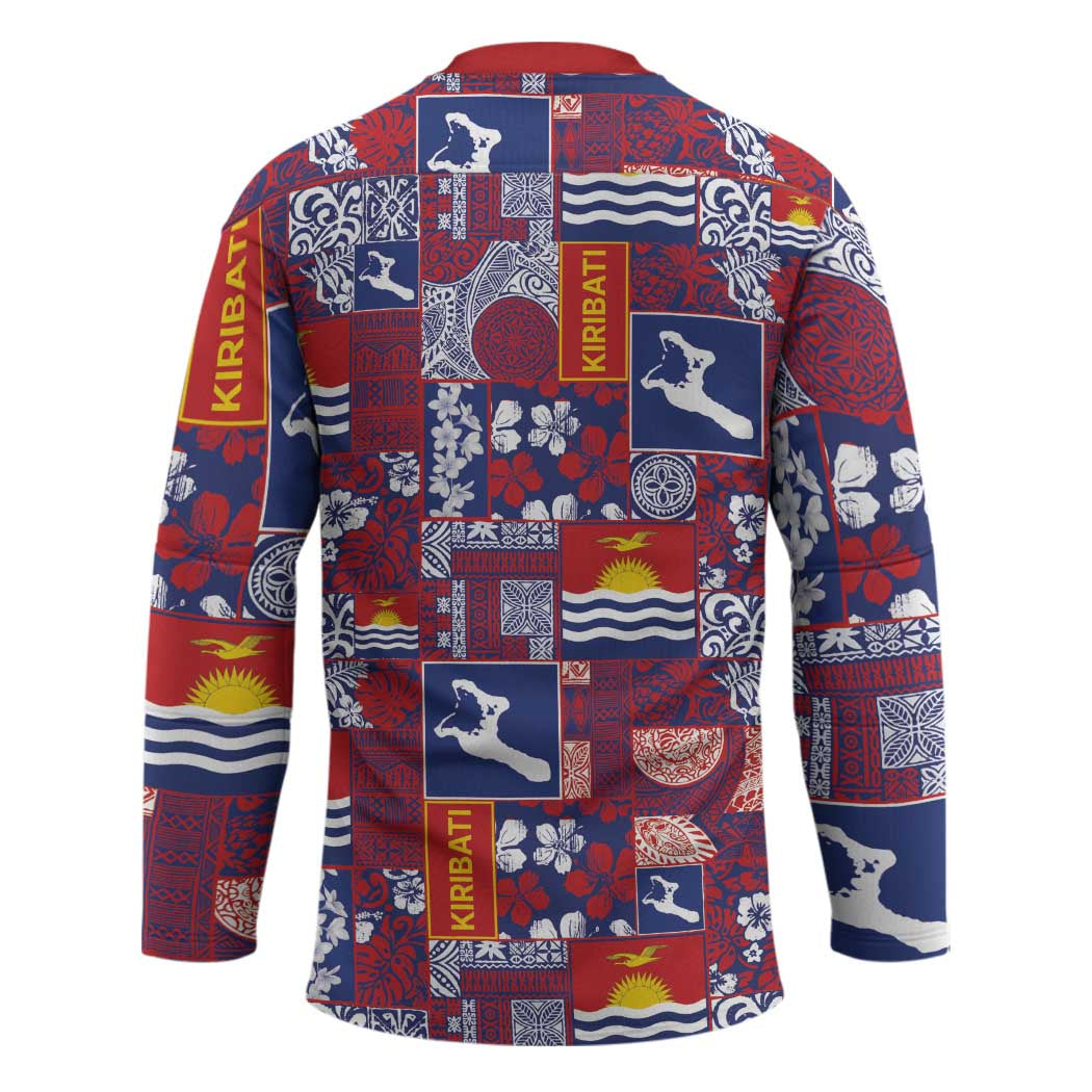 Kiribati Tekeraoi n te Kiritimati Hockey Jersey Pacific Patchwork Xmas Vibes - Polynesian Pride