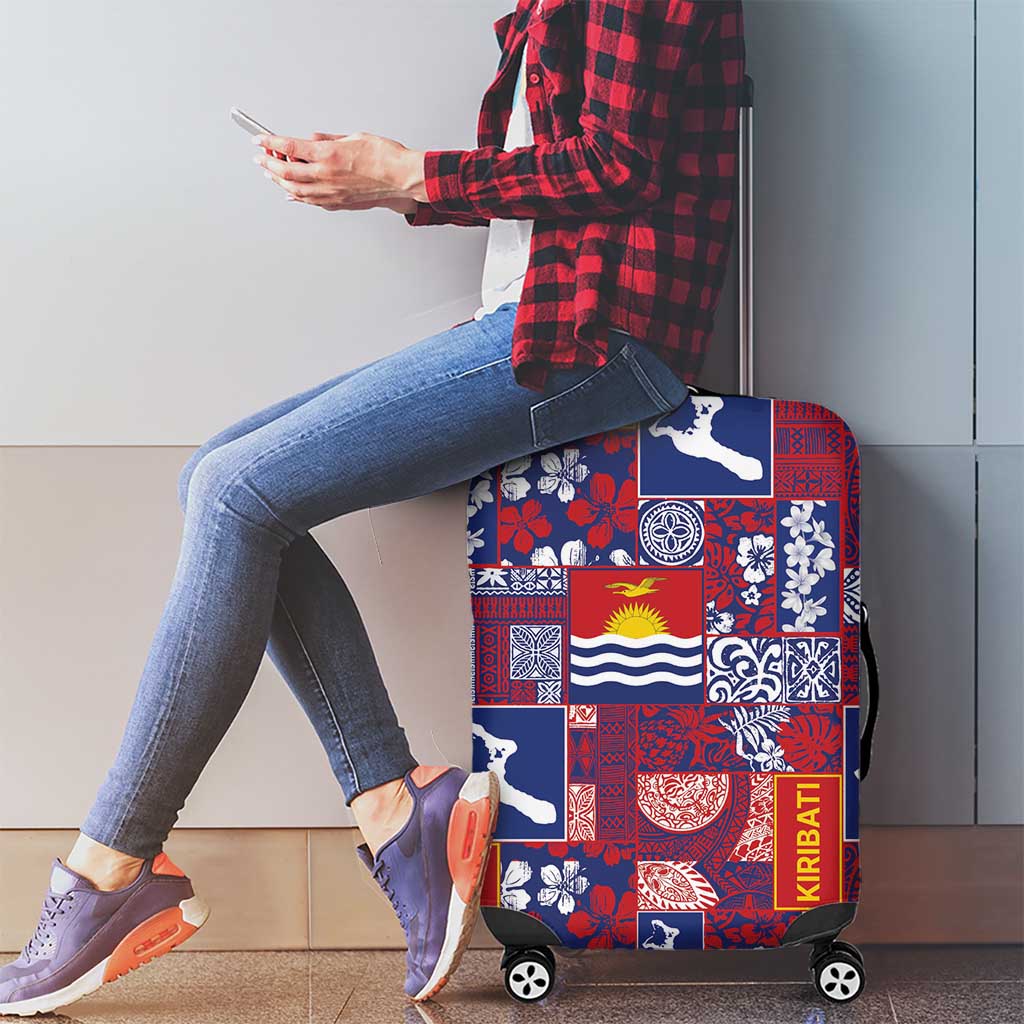 Kiribati Tekeraoi n te Kiritimati Luggage Cover Pacific Patchwork Xmas Vibes LT9 - Polynesian Pride