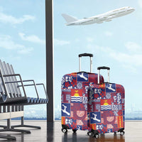Kiribati Tekeraoi n te Kiritimati Luggage Cover Pacific Patchwork Xmas Vibes LT9 - Polynesian Pride