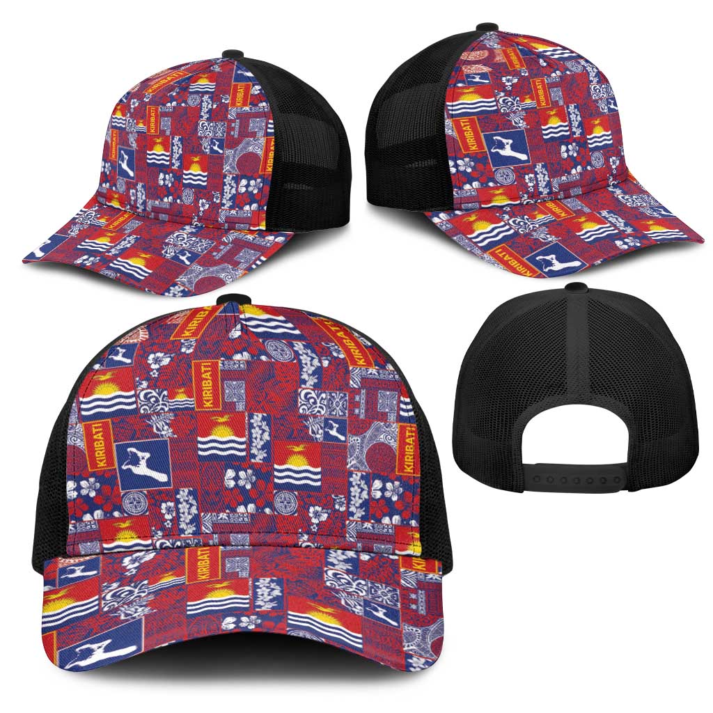 Kiribati Tekeraoi n te Kiritimati Mesh Trucker Cap Pacific Patchwork Xmas Vibes - Polynesian Pride