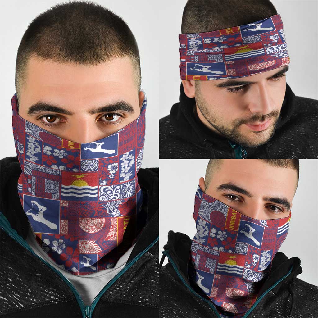 Kiribati Tekeraoi n te Kiritimati Neck Gaiter Pacific Patchwork Xmas Vibes - Polynesian Pride