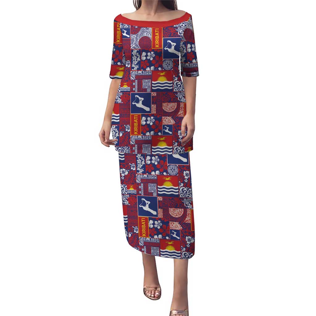 Kiribati Tekeraoi n te Kiritimati Puletasi Pacific Patchwork Xmas Vibes - Polynesian Pride