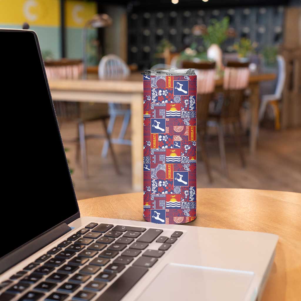 Kiribati Tekeraoi n te Kiritimati Skinny Tumbler Pacific Patchwork Xmas Vibes - Polynesian Pride