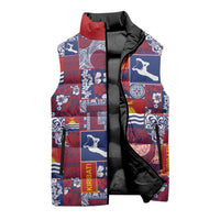 Kiribati Tekeraoi n te Kiritimati Sleeveless Puffer Jacket Pacific Patchwork Xmas Vibes LT9 - Polynesian Pride