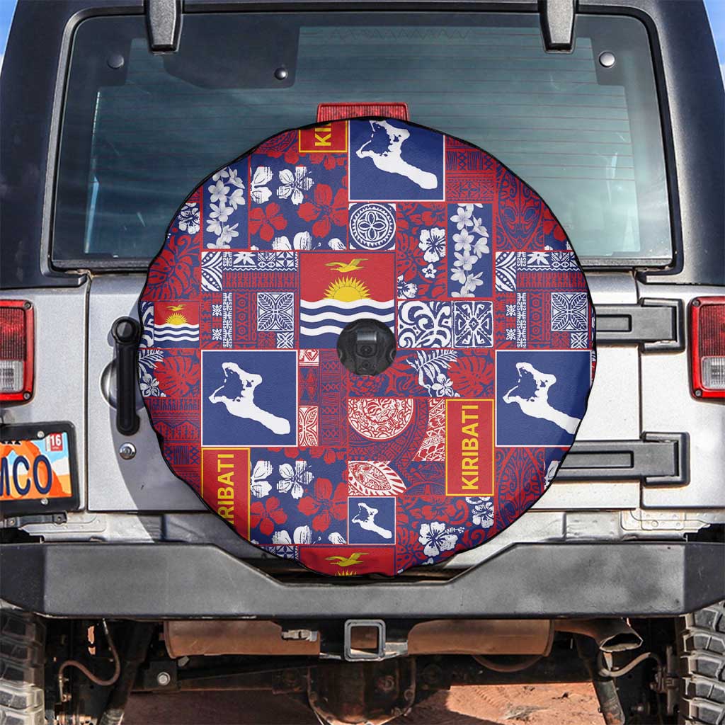 Kiribati Tekeraoi n te Kiritimati Spare Tire Cover Pacific Patchwork Xmas Vibes - Polynesian Pride