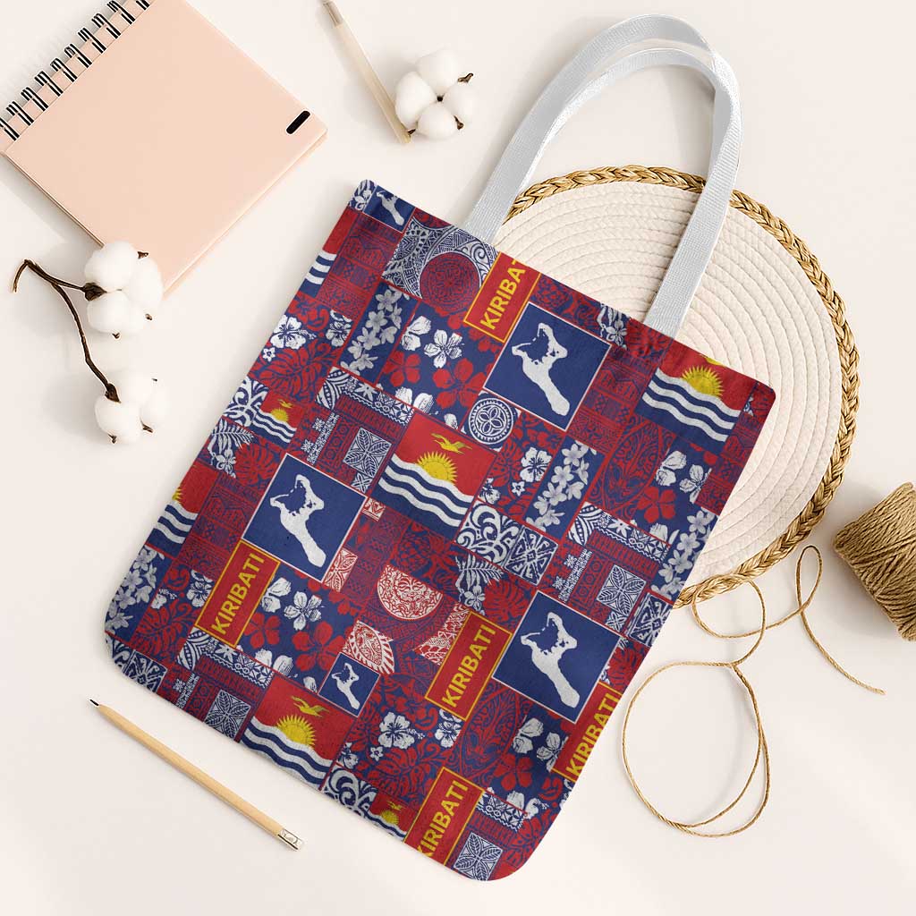Kiribati Tekeraoi n te Kiritimati Tote Bag Pacific Patchwork Xmas Vibes - Polynesian Pride