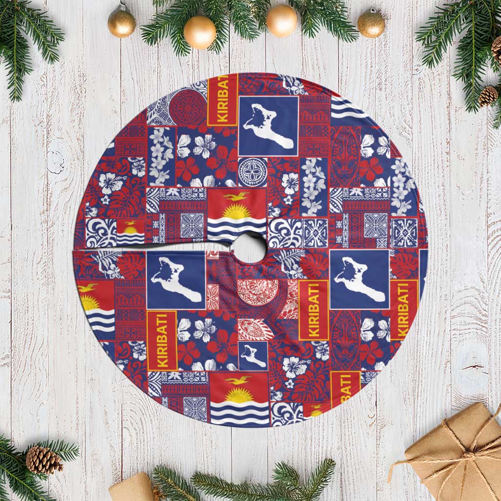 Kiribati Tekeraoi n te Kiritimati Tree Skirt Pacific Patchwork Xmas Vibes - Polynesian Pride