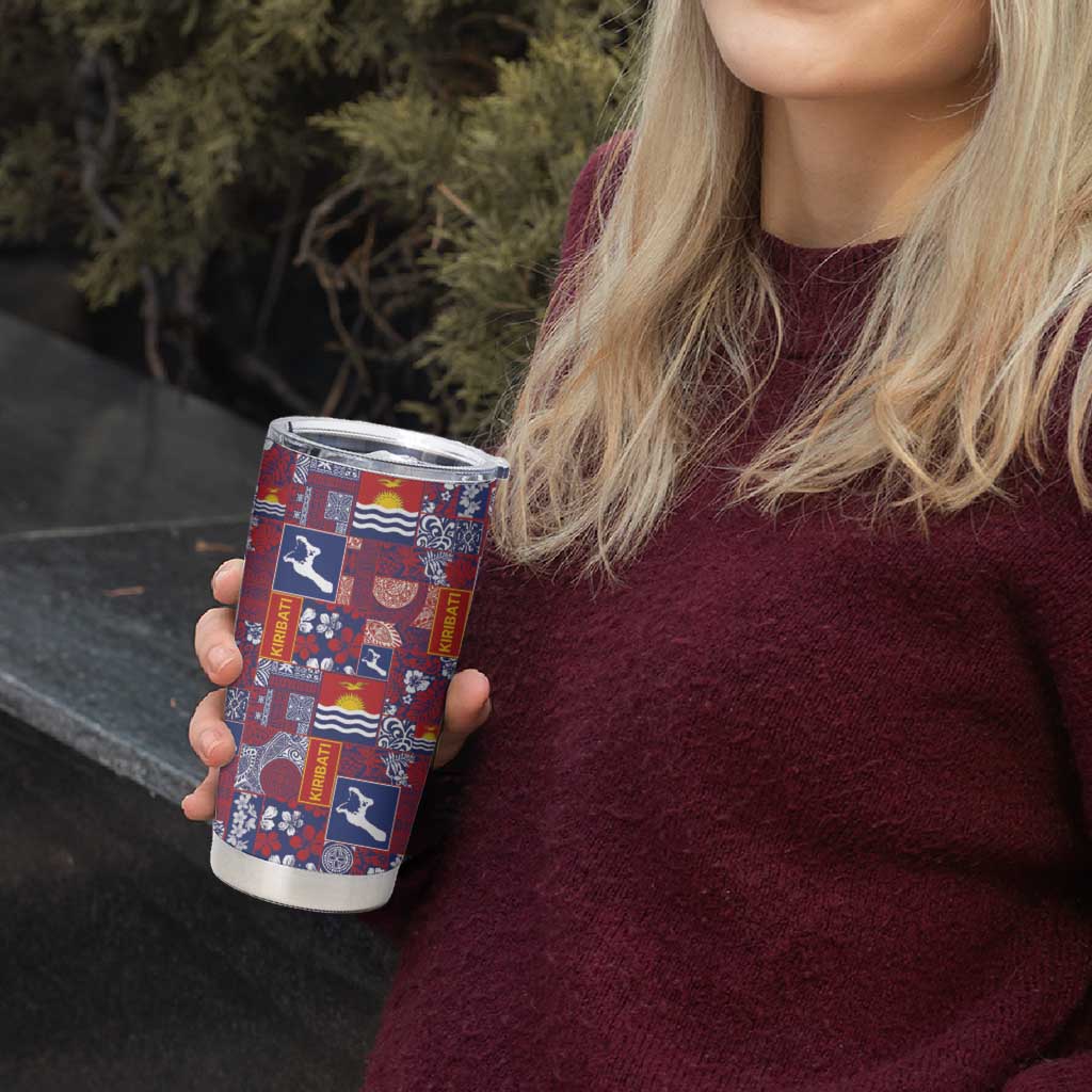 Kiribati Tekeraoi n te Kiritimati Tumbler Cup Pacific Patchwork Xmas Vibes - Polynesian Pride