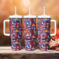 Kiribati Tekeraoi n te Kiritimati Tumbler With Handle Pacific Patchwork Xmas Vibes - Polynesian Pride