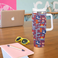Kiribati Tekeraoi n te Kiritimati Tumbler With Handle Pacific Patchwork Xmas Vibes - Polynesian Pride