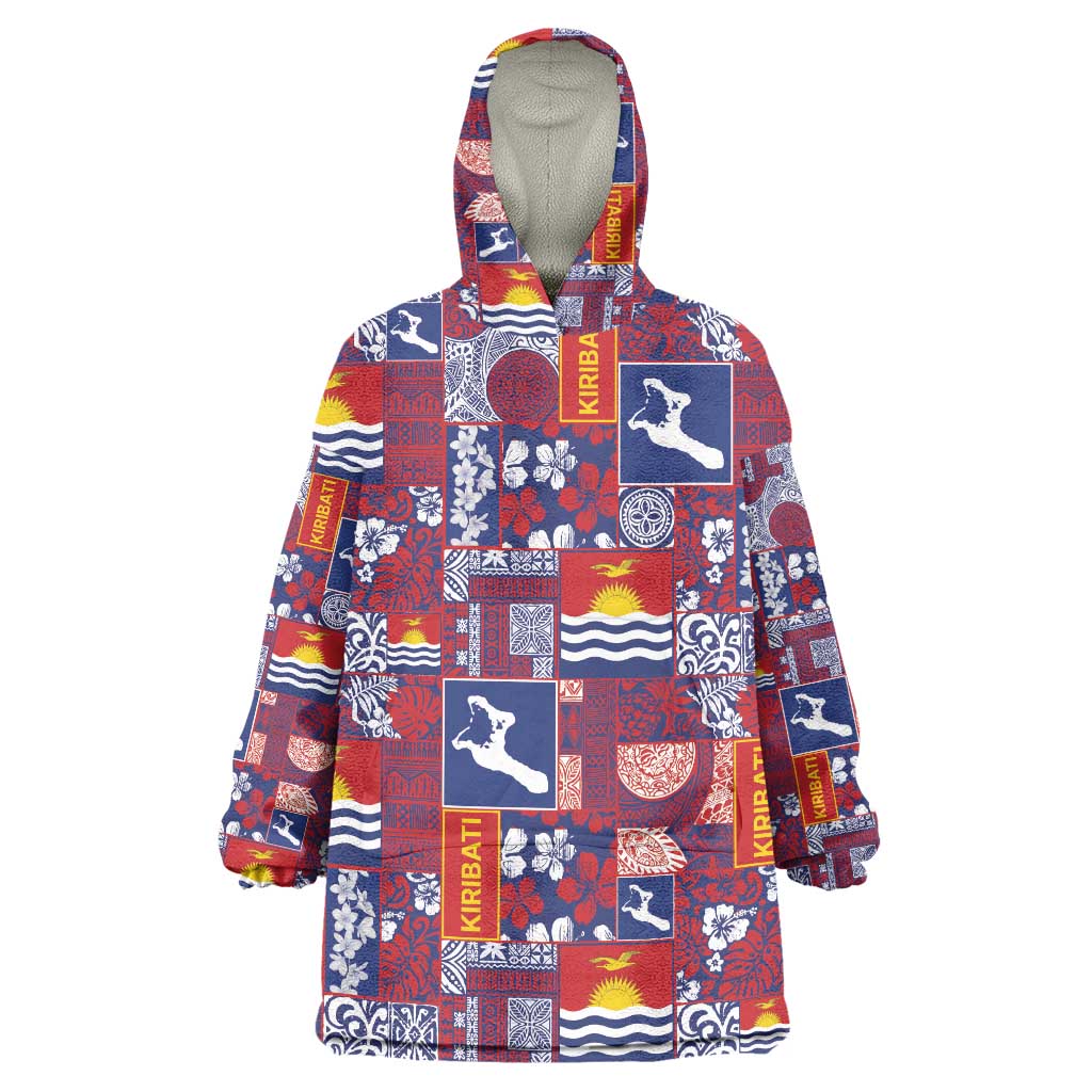 Kiribati Tekeraoi n te Kiritimati Wearable Blanket Hoodie Pacific Patchwork Xmas Vibes LT9 One Size Red - Polynesian Pride