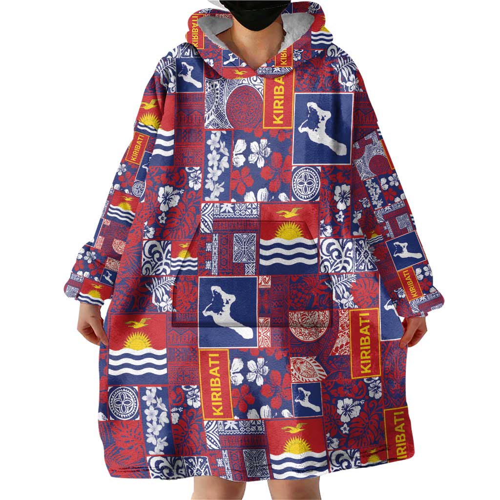 Kiribati Tekeraoi n te Kiritimati Wearable Blanket Hoodie Pacific Patchwork Xmas Vibes LT9 - Polynesian Pride