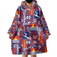 Kiribati Tekeraoi n te Kiritimati Wearable Blanket Hoodie Pacific Patchwork Xmas Vibes LT9 - Polynesian Pride