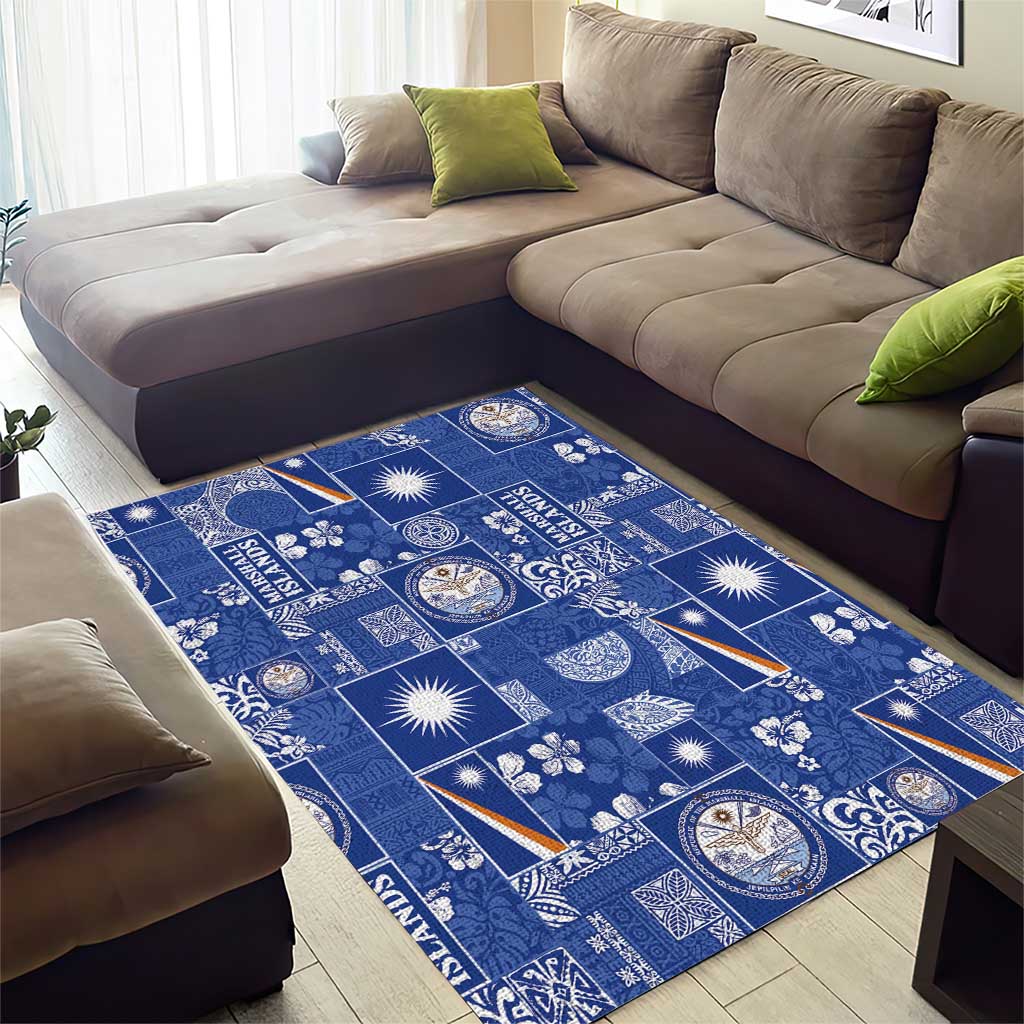 Marshall Islands Merry Christmas Area Rug Pacific Patchwork Xmas Vibes - Polynesian Pride