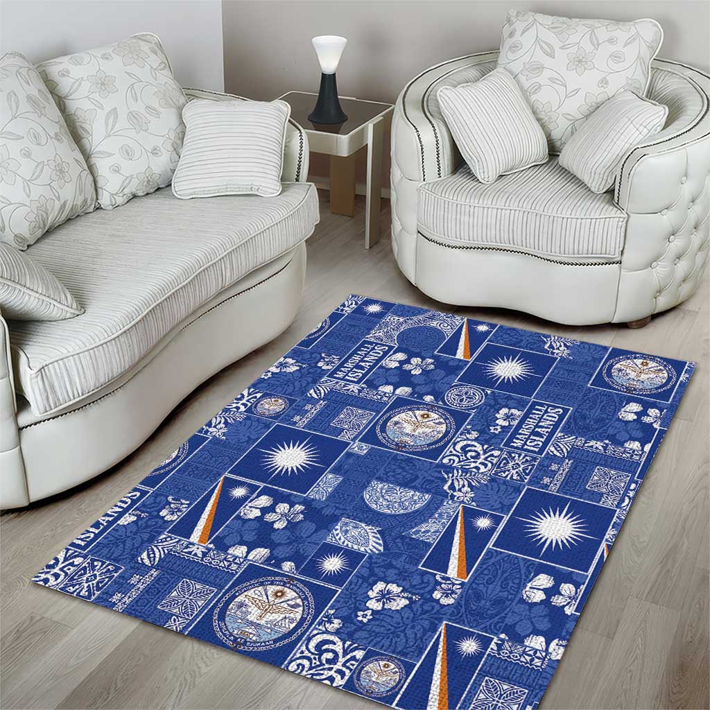 Marshall Islands Merry Christmas Area Rug Pacific Patchwork Xmas Vibes - Polynesian Pride