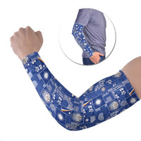 Marshall Islands Merry Christmas Arm Sleeves Pacific Patchwork Xmas Vibes - Polynesian Pride