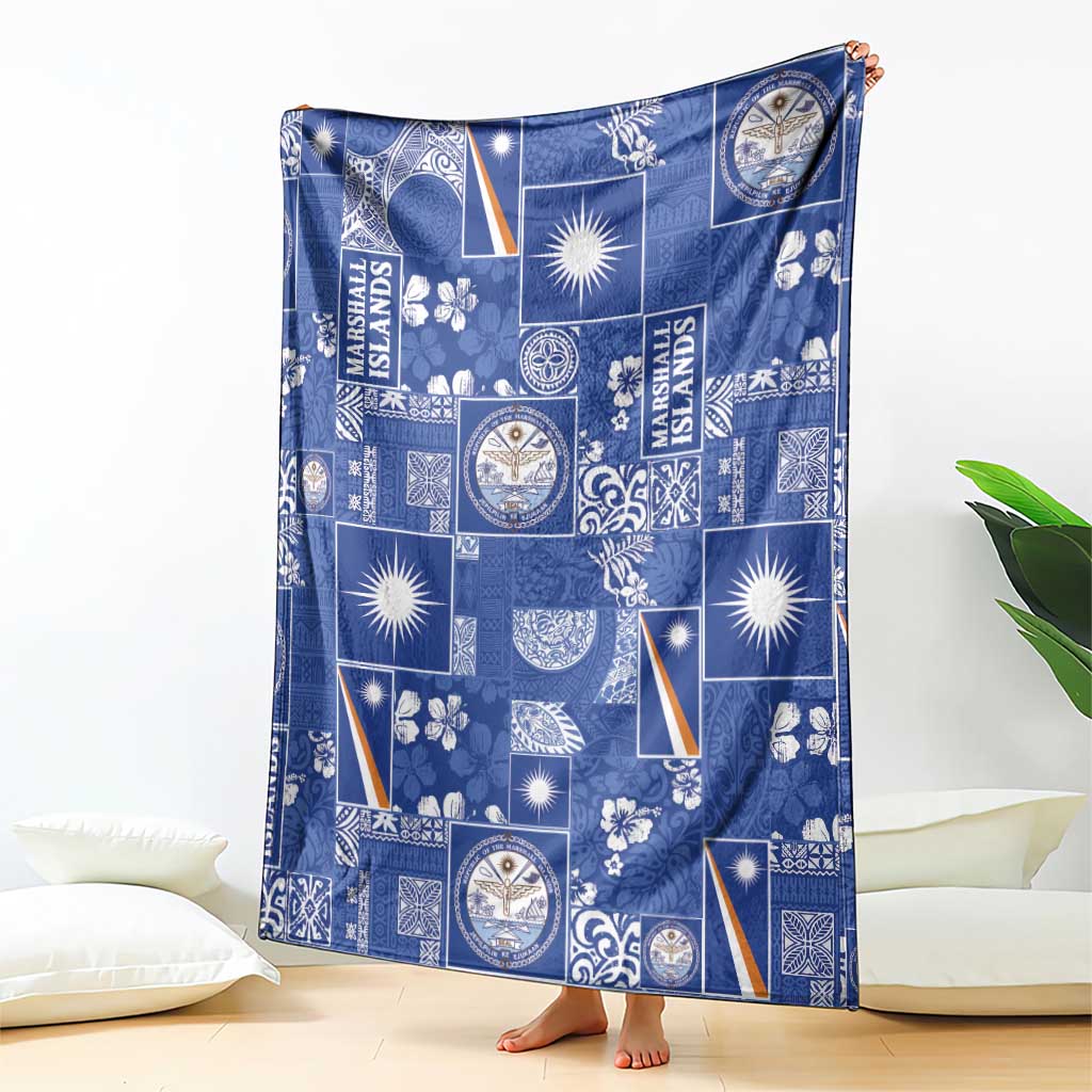 Marshall Islands Merry Christmas Blanket Pacific Patchwork Xmas Vibes - Polynesian Pride