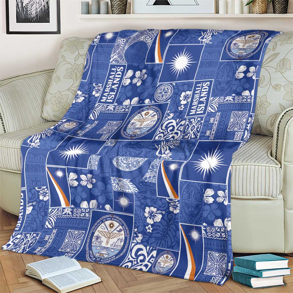 Marshall Islands Merry Christmas Blanket Pacific Patchwork Xmas Vibes - Polynesian Pride