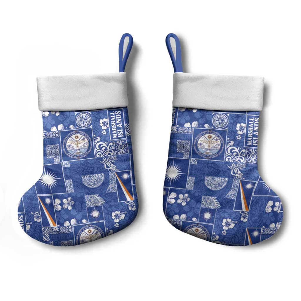Marshall Islands Merry Christmas Stocking Pacific Patchwork Xmas Vibes - Polynesian Pride